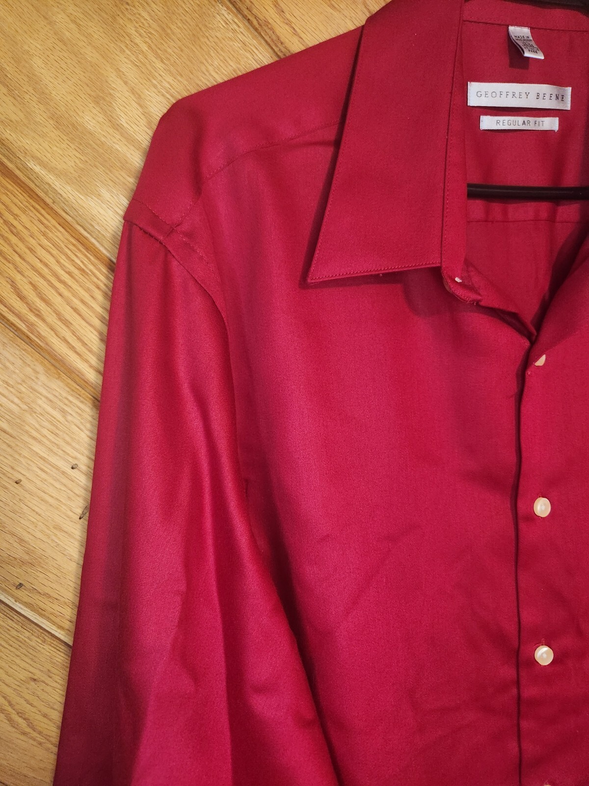 Geoffrey Beene solid red regular fit button down … - image 4