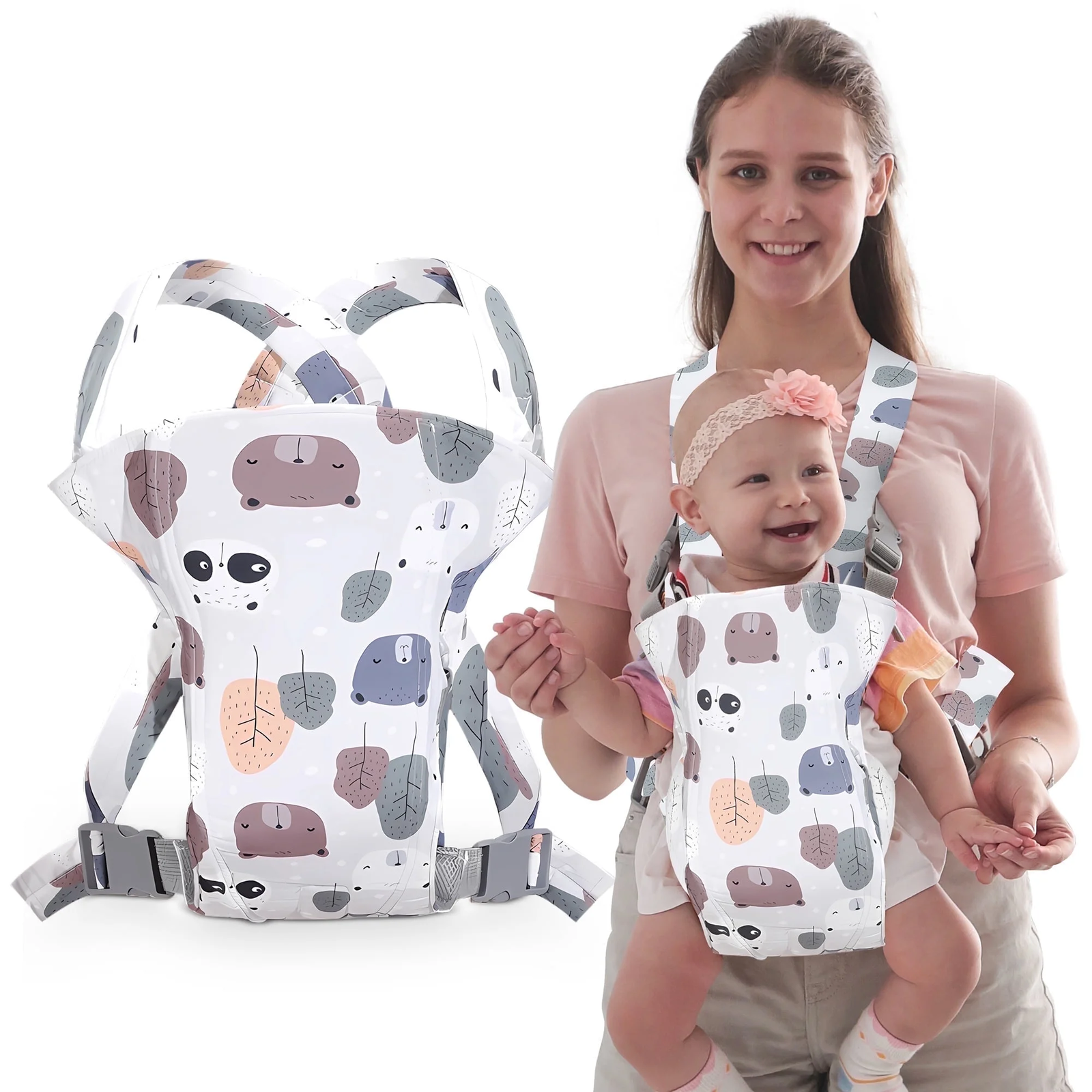 4 in 1 Baby Carrier, Infant Wraps Carrier Ergonomic Baby Carrier Backpack, Newbo