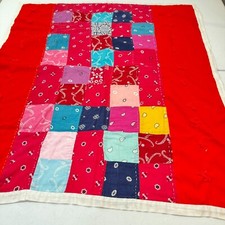 handmade lap quilt paisley square block scraper bandana print cotton