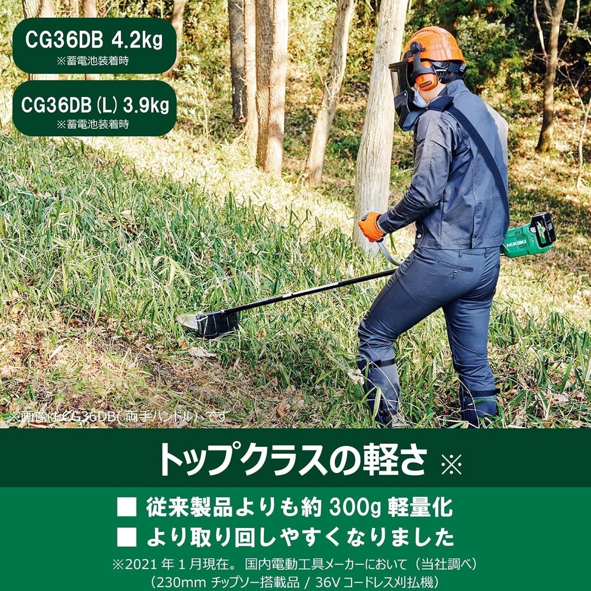 HiKOKI 36V Grass Trimmer CG36DB 230mm Two-Handed Handle CG36DB(NN 