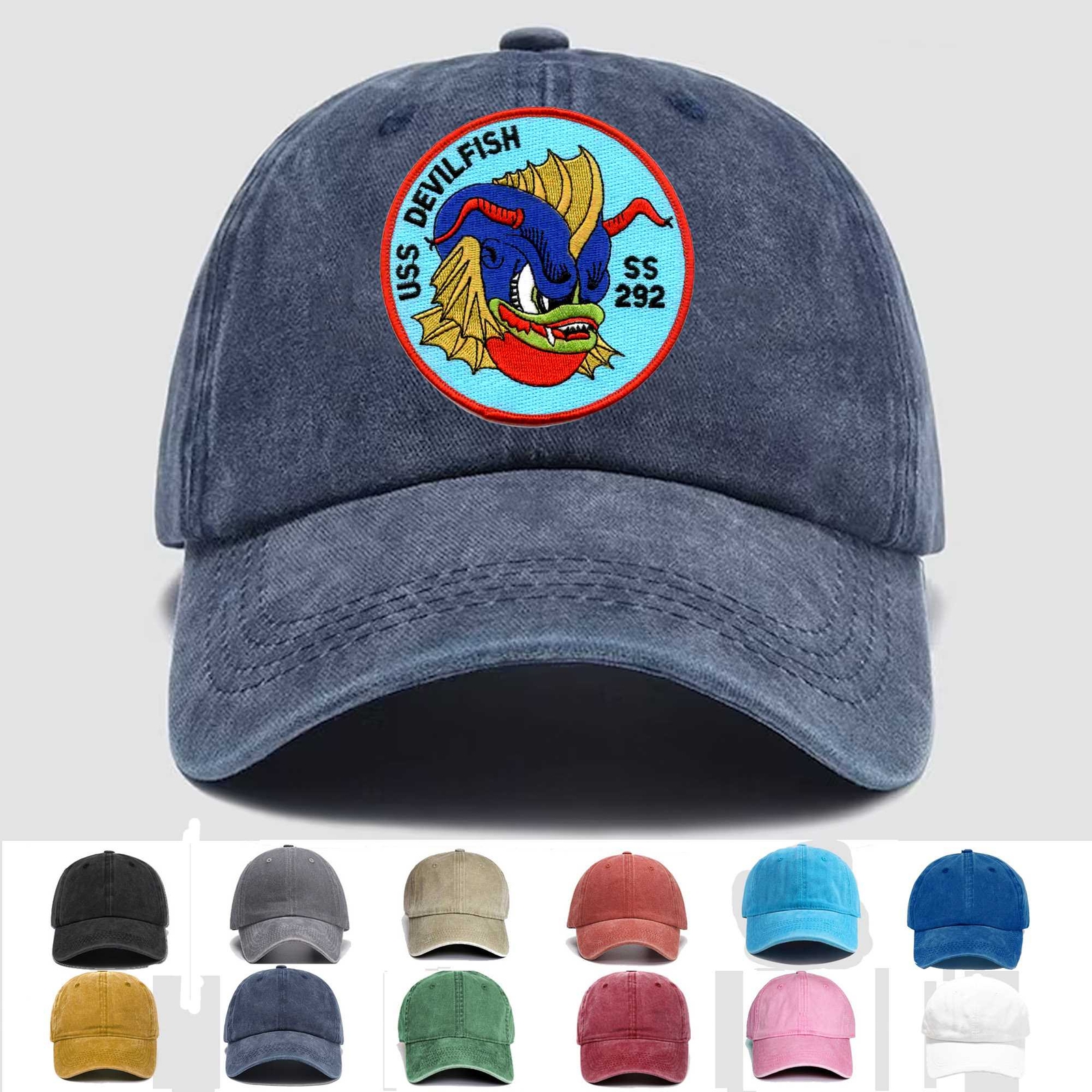 Custom Embroidered Hat SS-292 USS Devilfish, Veteran Cap, Trucker Hat, Gift Idea