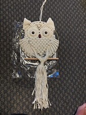 34  Owl Macrame Wall Art, Bohemian Home Wall Hanging, 100 Cotton 35.4x11.8 Inch
