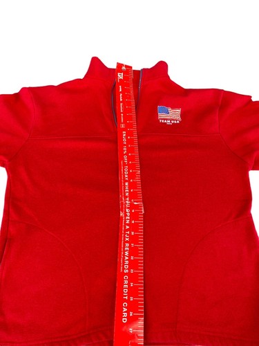 TEAM USA 2015 Olympics Red Zip Up Fleece Jacket Sweater Size Large Made In USA - Picture 4 of 8