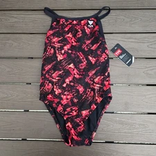 TYR Durafast Women Emulsion Diamondfit Durafast Swimsuit 1 PC Red, Sz 28 New