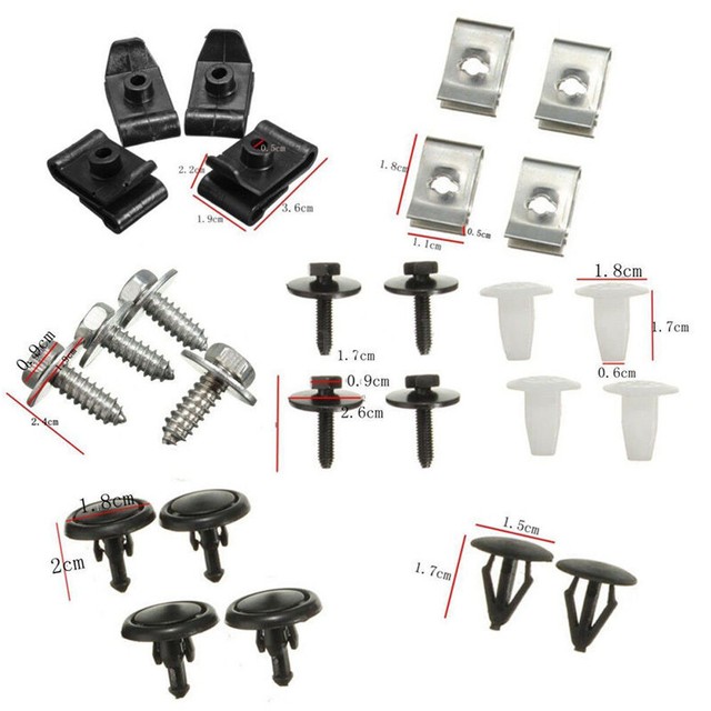 40pcs Car Engine Undertray Cover Clips Bottom Shield Guard Screws For
