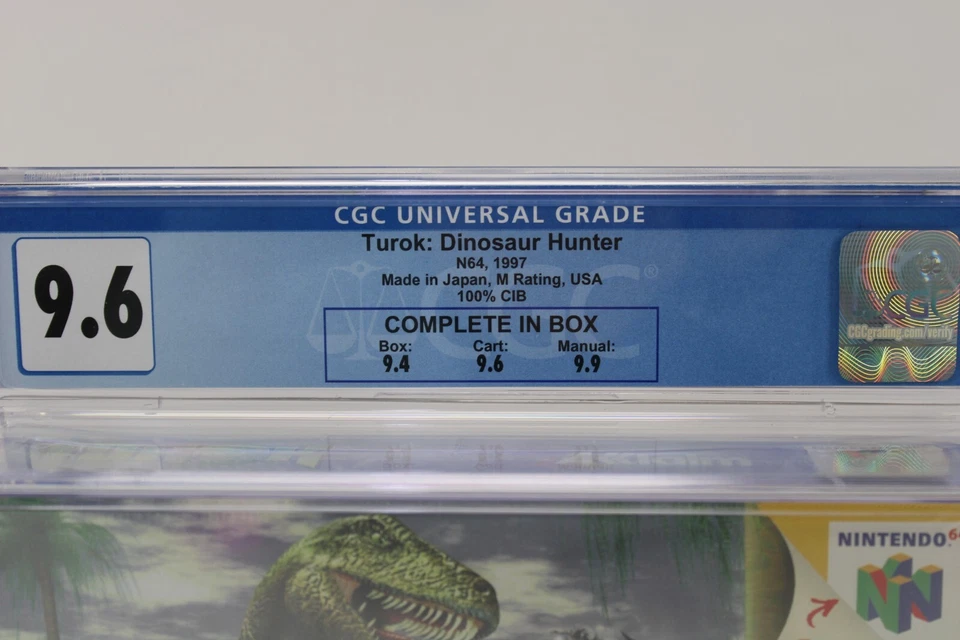 Turok: Dinosaur Hunter Nintendo 64 N64 CIB CGC Graded 9.6 w/ 9.9 Manual! - Image 3 of 4