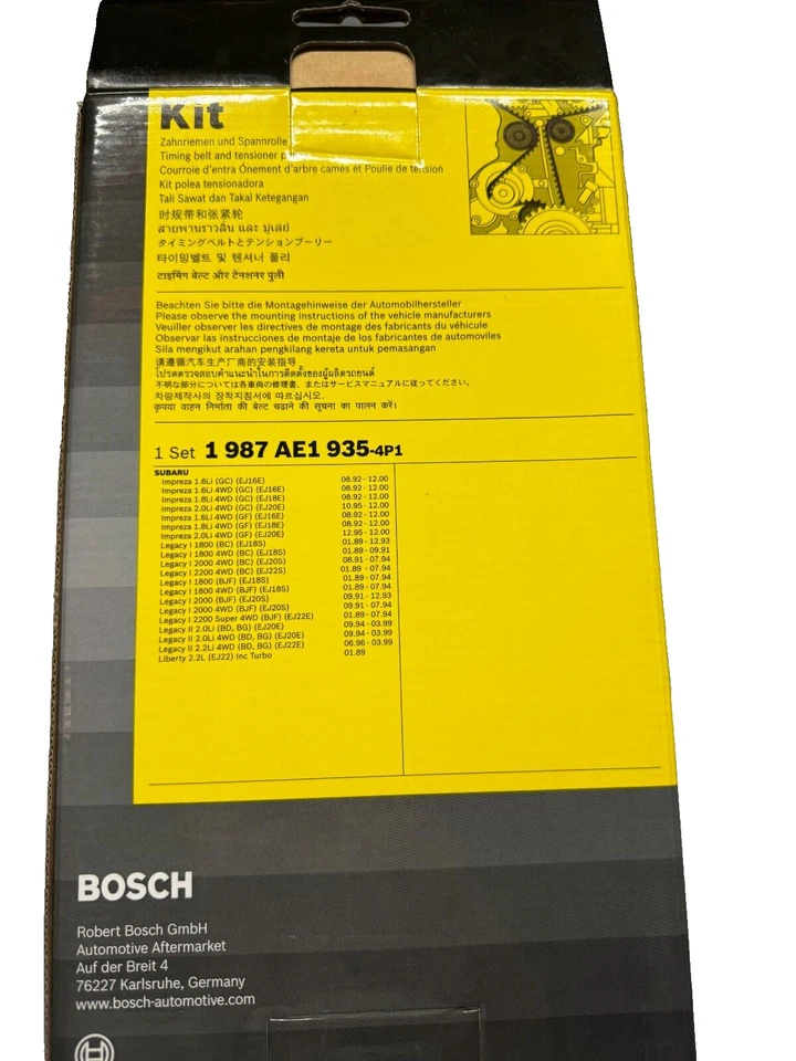 BOSCH TIMING BELT TENSIONER PULLEY KIT BTK98000S for SUBARU IMPREZA LEGACY - Image 2 of 2