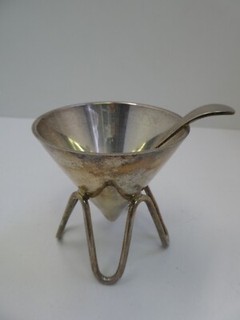 ARTIST DESIGNER SILVER PLATED SUGAR BOWL & SPOON