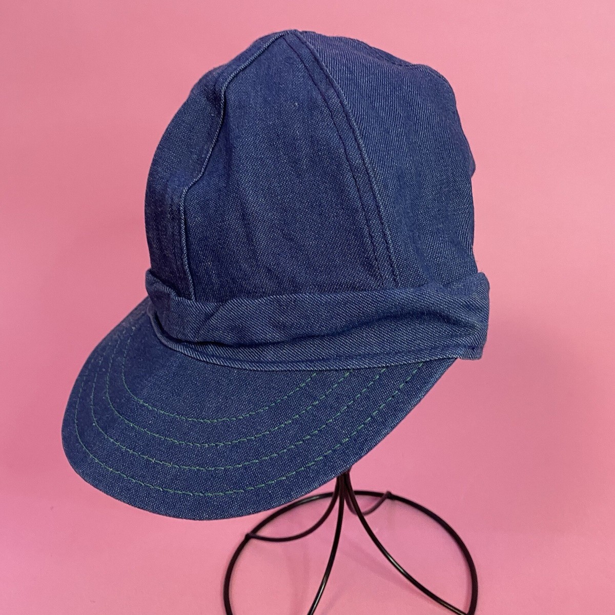 Vintage Kromer USA Blue Welding Cap Hat Union Made USA Size 3/4