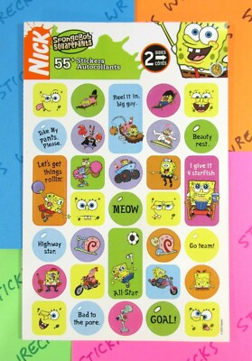 Sandylion Sponge Bob 2 Sided Sticker Sheet