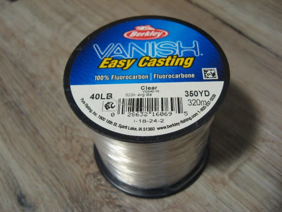 Línea de pesca Berkley Vanish Easy Casting 100 % fluorocarbono 40 lb 350 yardas transparente Foto 4 de 4