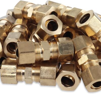 LTWFITTING 3/8-Inch OD Compression Union,Brass Compression Fitting(Pack of 10)