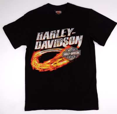 Harley Davidson Shirt Men Small Spell Out 2018 Motor Cycle Fire Work Gym Core Go