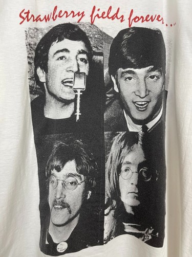 The Beatles "Strawberry fields forever" printed rock band merch t shirt size L - Picture 4 of 7