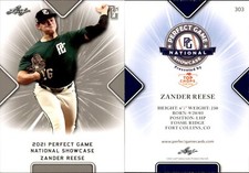 ZANDER REESE 2021 LEAF PERFECT GAME NATIONAL SHOWCASE ROOKIE CARD #303