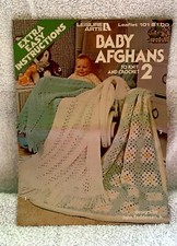Baby Afghans to Knit and Crochet Leaflet 101 by Leisure Arts 6 patterns 1977