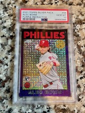 2021 Topps Series 1 Silver Chrome Alec Bohm Purple /75 RC PSA10 Pop 1 Phillies