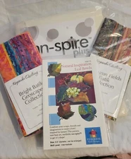 Batik Fabric Bright Geoscapes, Autumn Fields, Leaf Bowl Pattern Fusible