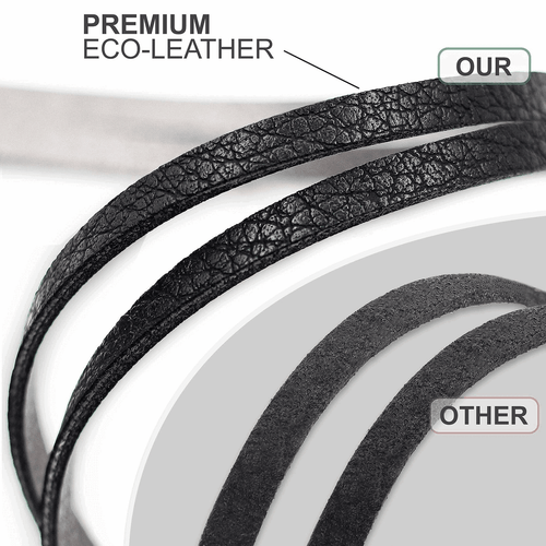 Portacinturino per occhiali Premium ECO pelle 4 cavi nero antiscivolo clip passante - Foto 3 di 5
