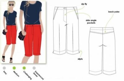 Style Arc Schnittmuster Jennifer City Shorts Größen 18-30