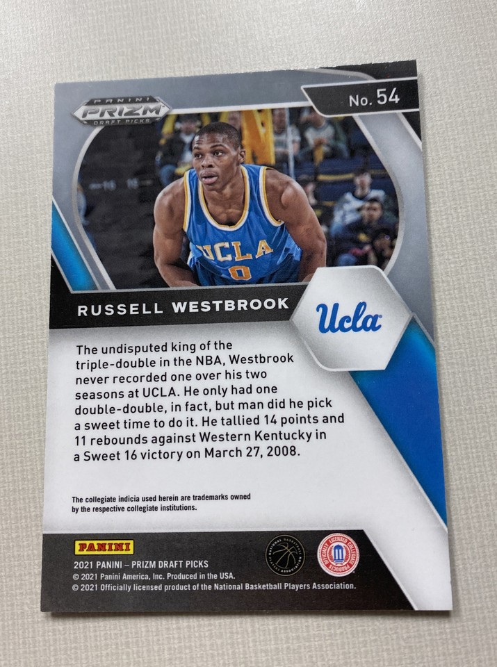 Russel Westbrook Prizm Rookie 2021 Draft Picks UCLA No. 54 | eBay