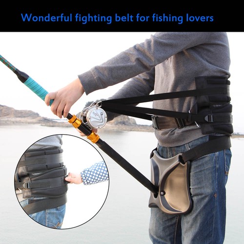 Boat Fishing Fighting Belt & Harness Combo Gimbal Waist Rod Holder