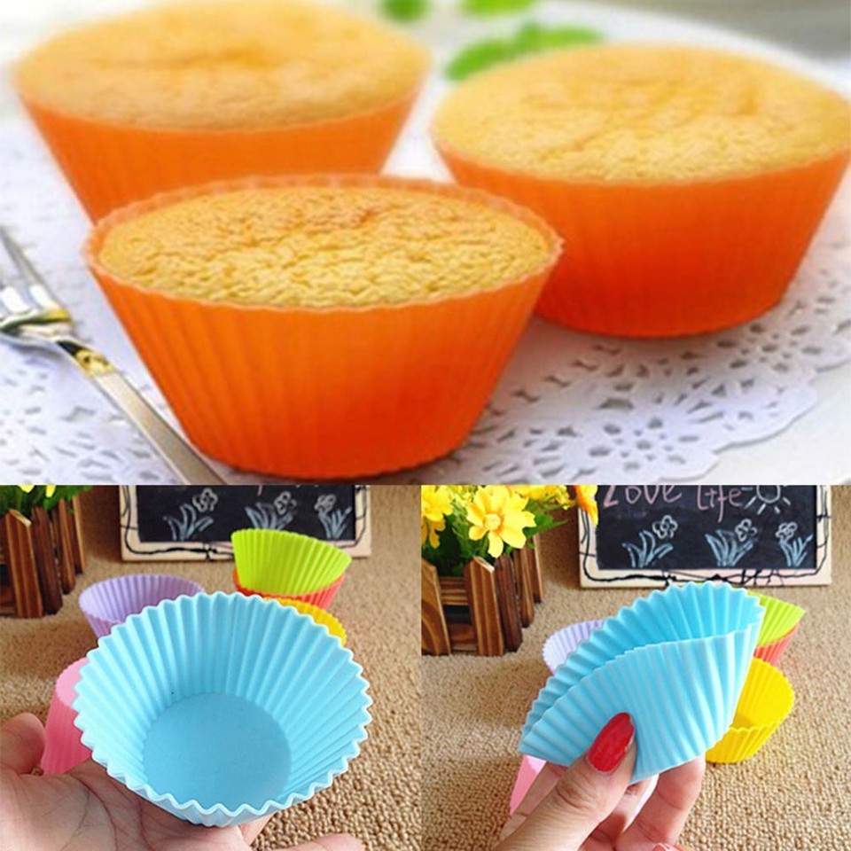 Chocolate Cake Silicone Quality Baking Soft High 4PCS Cupcake Muffin