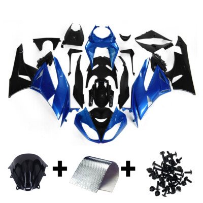 Deep Blue Black Fairings for Kawasaki 2009 2012 Ninja ZX6R ABS Plastic Bodywork