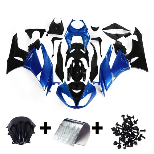 Fairings for Kawasaki 2009 2012 Ninja ZX6R Injection Bodywork - Deep Blue Black