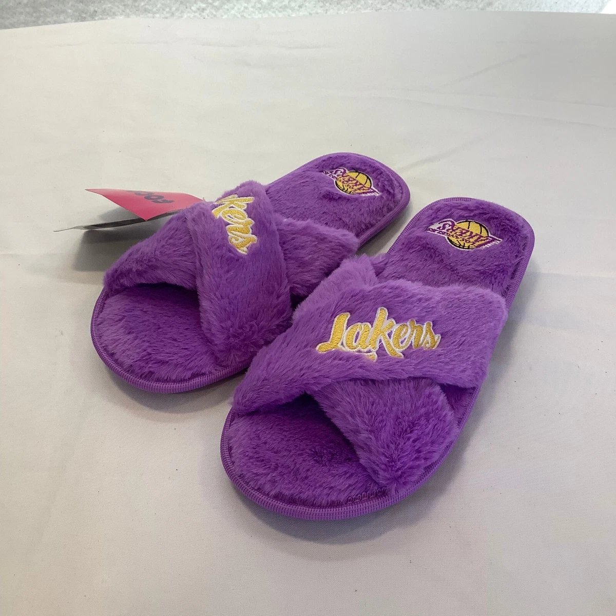 NBA Los Angeles Lakers Women s Purple Crisscross Open Toe Slip On