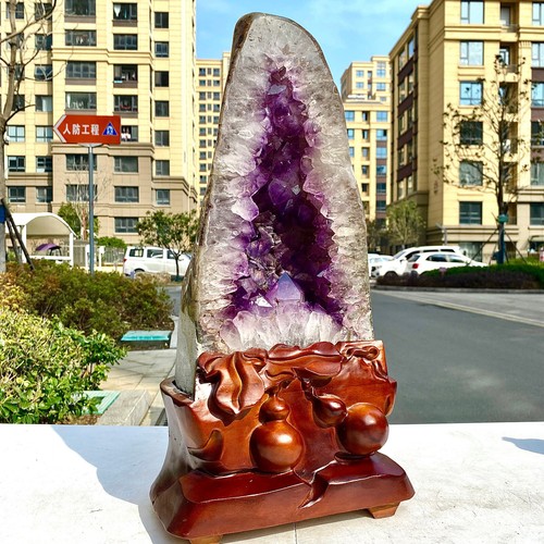 27.94LB Natural Brazilian Amethyst Crystal Cave Stone Cluster Quartz Geode Heal - 第 1/19 張圖片