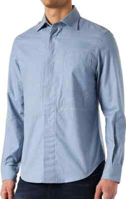 G-STAR Utility Hemd Herren 2XL Secret Knopfleiste Langarm Oberteil BLAU