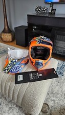Casco composito Troy Lee D3 - Longshot arancione, taglia Large + occhiali Scott