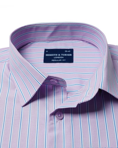Striped Short Sleeve Regular Fit Formal Shirt with Classic Standard Collar(2280) - Picture 5 of 26
