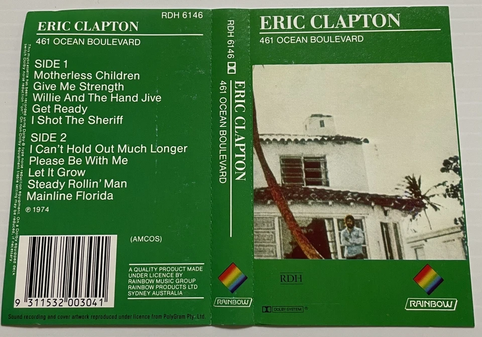 Eric Clapton 461 Ocean Boulevard Music Cassette Tape RDH 6146 Rainbow 1974 - Image 4 of 4
