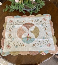 2 Cottage Quilted Pillow Shams Floral Country 20"x 26"