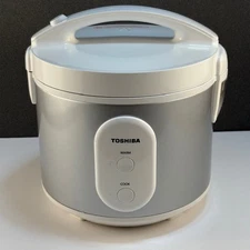 Toshiba RC-10JH1 Rice Cooker Silver Steamer Basket Manual Cord Included