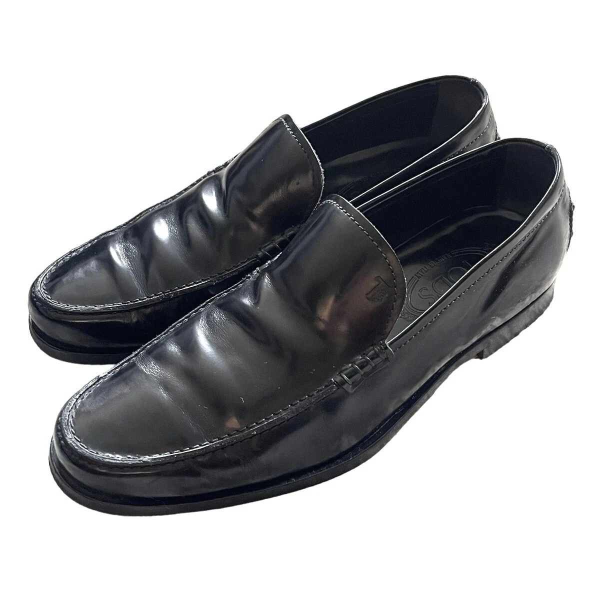 TOD’S Scarpe eleganti mocassino Tod's US 8 lusso in pelle verniciata UK 7 nere