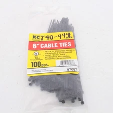 100-Pack KC Professional 97087 6" Black Cable Tie Nylon 18 LB Tensile Strength