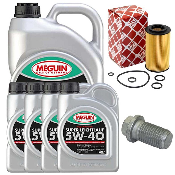 MotoröL Filter Set 5W-40 Meguin 9 Liter + Schraube FüR Mercedes E-Klasse CLK-image
