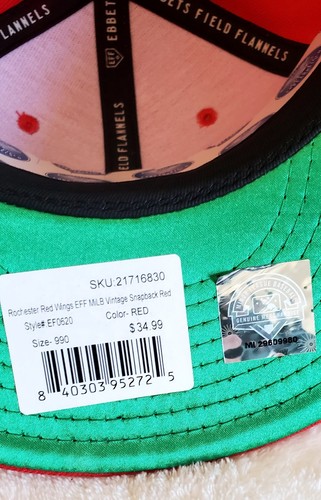 Rochester Red Wings MiLB Ebbets Field Flannels Vintage Snapback Red/White - Picture 10 of 11