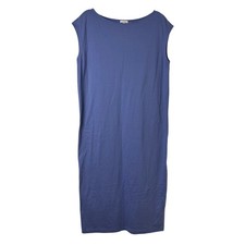Lg Gap Blue Shirt Maxi Dress Cotton Modal Soft Minimalist Comfy Lagenlook Resort