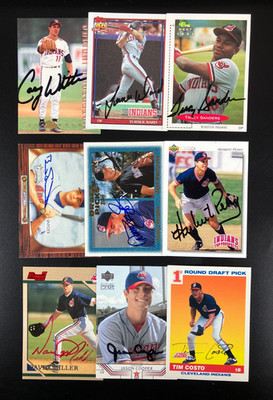 Lot of 9 - Cleveland Indians MLB Cards Signed Auto Autographs IP TTM In Person