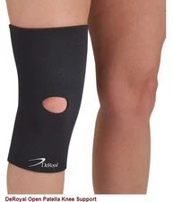 DeRoyal Knee Support - Open Patella - Neoprene, Large Black #14811007 New In Pkg