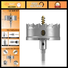 Heavy Duty 3-1/2" TCT Hole Saw - Tungsten Carbide Cutter for Metal, Steel & Plas