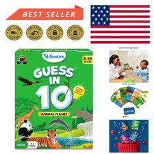 Portable Guess in 10 Animal Trivia Card Game   Perfect for Family Game Nights 