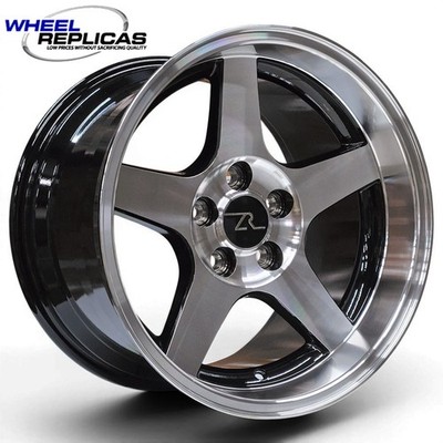 17'' Black CNC 03 Cobra Deep Dish style Wheels 17x9 17x10.5 5x114.3 Mustang 94-04