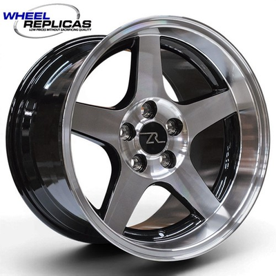 #ad 17quot; Black Terminator Cobra Dish style Wheels 17x9 17x10.5 5x114.3 Mustang 94 04 $799.00