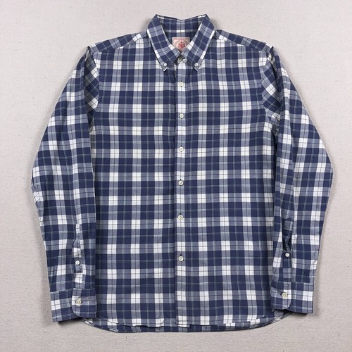 J.Press, J Press Shirt Mens Large Blue White Plaid Button Down Trunk Club OCBD