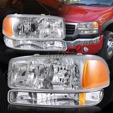 For 1999-2006 Gmc Sierra 1500 2500 Chrome Headlightsbumper Wamber Reflector 4p
